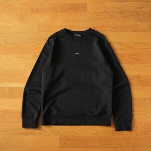 A.P.C. Sweatshirt Mens Black Micro Logo Minimalist M Pullover Streetwear Casual